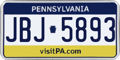 PA license plate JBJ5893