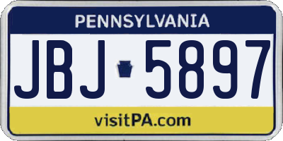 PA license plate JBJ5897