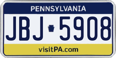 PA license plate JBJ5908