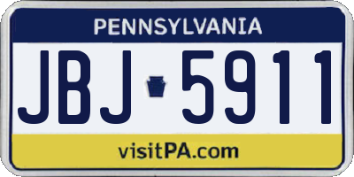 PA license plate JBJ5911
