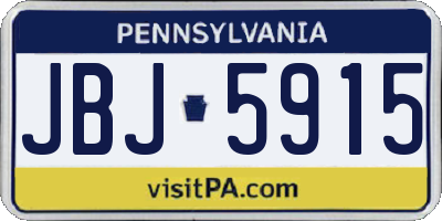PA license plate JBJ5915