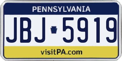 PA license plate JBJ5919