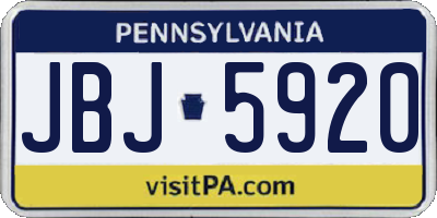 PA license plate JBJ5920