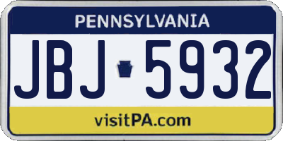 PA license plate JBJ5932