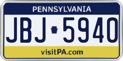 PA license plate JBJ5940