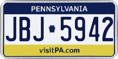 PA license plate JBJ5942