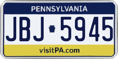 PA license plate JBJ5945