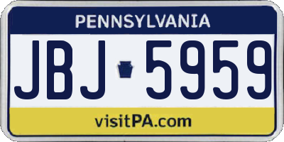 PA license plate JBJ5959