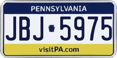 PA license plate JBJ5975