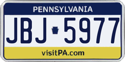 PA license plate JBJ5977