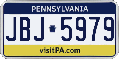 PA license plate JBJ5979