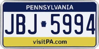 PA license plate JBJ5994