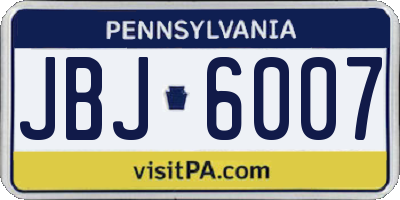 PA license plate JBJ6007