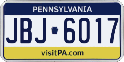 PA license plate JBJ6017
