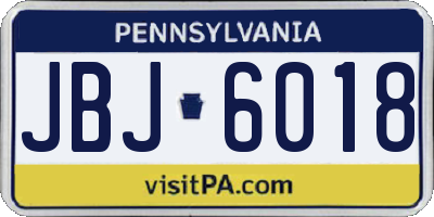PA license plate JBJ6018