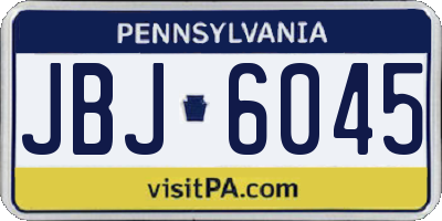 PA license plate JBJ6045