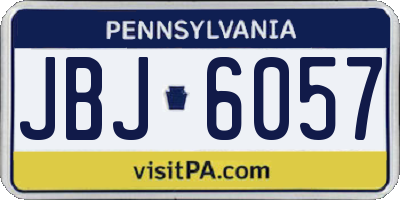 PA license plate JBJ6057