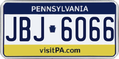 PA license plate JBJ6066