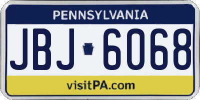 PA license plate JBJ6068