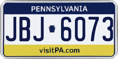 PA license plate JBJ6073