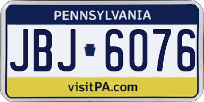 PA license plate JBJ6076