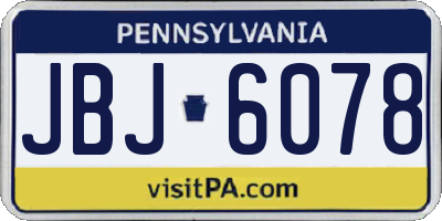 PA license plate JBJ6078