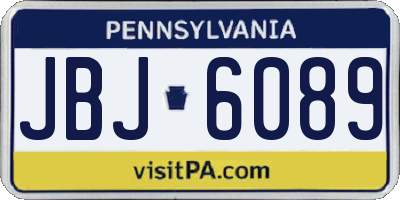 PA license plate JBJ6089