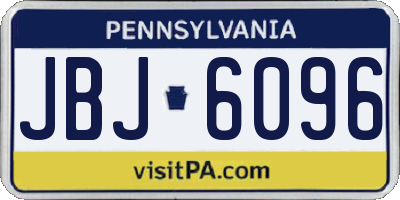 PA license plate JBJ6096