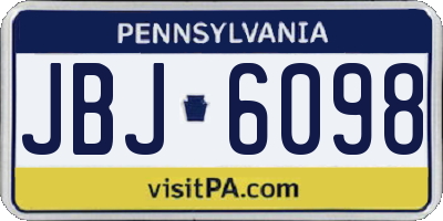 PA license plate JBJ6098