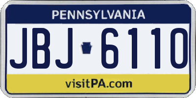 PA license plate JBJ6110