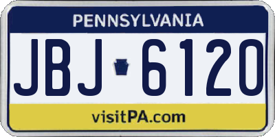 PA license plate JBJ6120