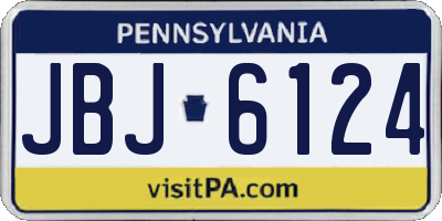 PA license plate JBJ6124