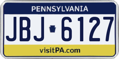 PA license plate JBJ6127