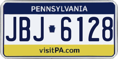 PA license plate JBJ6128