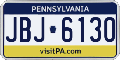 PA license plate JBJ6130