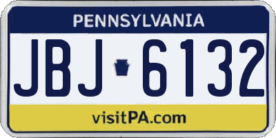 PA license plate JBJ6132