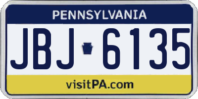PA license plate JBJ6135