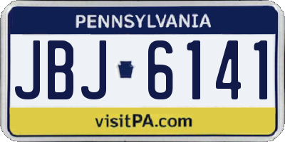 PA license plate JBJ6141
