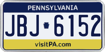 PA license plate JBJ6152