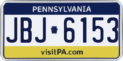 PA license plate JBJ6153