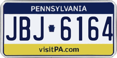PA license plate JBJ6164