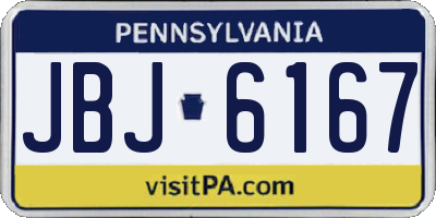 PA license plate JBJ6167