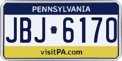 PA license plate JBJ6170