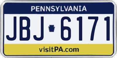 PA license plate JBJ6171