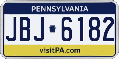 PA license plate JBJ6182