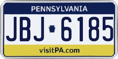 PA license plate JBJ6185
