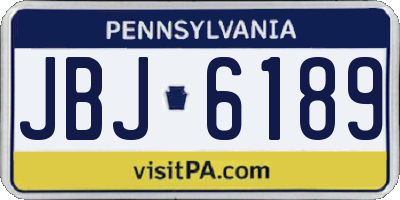 PA license plate JBJ6189