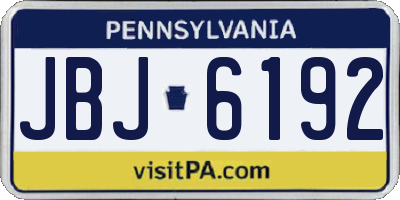 PA license plate JBJ6192