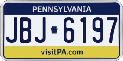 PA license plate JBJ6197