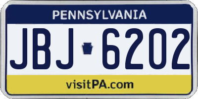 PA license plate JBJ6202